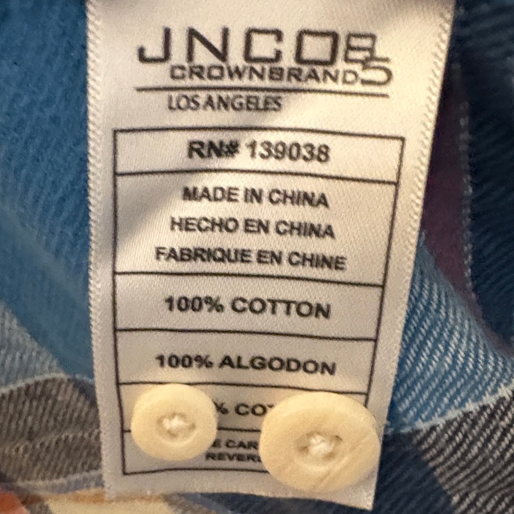 JNCO Button Down Plaid Shirt Size Medium - Picture 7 of 8